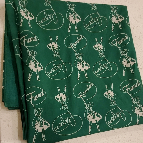 Revolve+FWRD, Aspen Set Of 2 Scarves, Cowgirl/Roping/Lasso, 43", Green/White - Picture 14 of 16